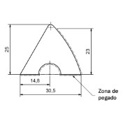 Banda Goma Billar Americano K66 Tira 1.07 metro 30mm - 3