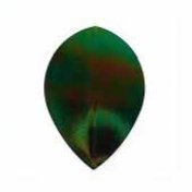 Plumas Iridescent Smooth Oval Verde