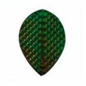 Plumas Iridescent Embossed Oval Verde - 1