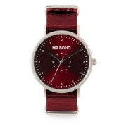 Reloj Mr. Boho 62-IP11 Iron Burgundy Casual Metallic 40mm - 3