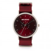 Reloj Mr. Boho 62-IP11 Iron Burgundy Casual Metallic 40mm - 1