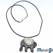 Collar Elefante Cordon Negro - 3