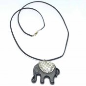 Collar Elefante Cordon Negro - 1