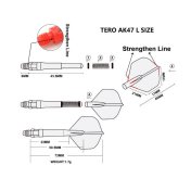   Cañas Shaft Cuesoul Tero Flights Black 43.5mm  AK7 - 3