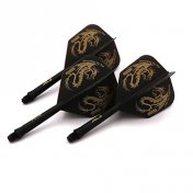  Plumas Cuesoul Flights AK5 Shape M Negra Dragon Pattern  - 1