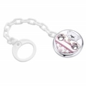 Pinza Osito Con Corazon Pedro Duran Plateado Detalle Rosa - 2