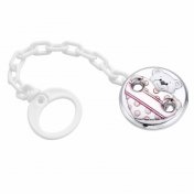 Pinza Osito Con Corazon Pedro Duran Plateado Detalle Rosa - 1