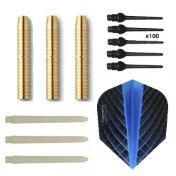 Pack Juego Dardos Eco Brass 2ba Azul + 100 puntas - 2