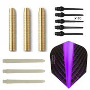 Pack Juego Dardos Eco Brass 2ba Purple + 100 puntas - 1