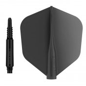 Pack Shaft 8 Flights Fixed 19.0mm+ Flights Shape Black Set 3+3 Unid. - 1