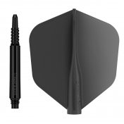 Pack Shaft 8 Flights Fixed 26.0mm+ Flights Shape Black Set 3+3 Unid. - 1