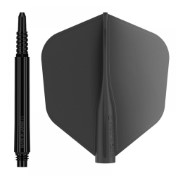 Pack Shaft 8 Flights Fixed 33.0mm+ Flights Shape Black Set 3+3 Unid. - 3