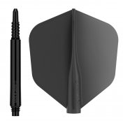 Pack Shaft 8 Flights Fixed 33.0mm+ Flights Shape Black Set 3+3 Unid. - 1
