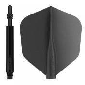 Pack Shaft 8 Flights Spin 33.0mm+ Flights Shape Black Set 3+3 Unid - 3