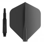  Pack Shaft 8 Flights Fixed 19.0mm+ Flights Standard Black Set 3+3 Unid. - 1