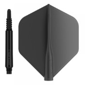  Pack Shaft 8 Flights Fixed 26.0mm+ Flights Standard Black Set 3+3 Unid. - 3