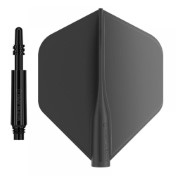  Pack Shaft 8 Flights Spin 19.0mm+ Flights Standard Black Set 3+3 Unid - 3