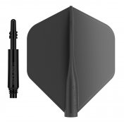  Pack Shaft 8 Flights Spin 19.0mm+ Flights Standard Black Set 3+3 Unid - 1