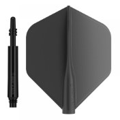  Pack Shaft 8 Flights Spin 26.0mm+ Flights Standard Black Set 3+3 Unid - 3