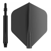  Pack Shaft 8 Flights Spin 33.0mm+ Flights Standard Black Set 3+3 Unid - 3