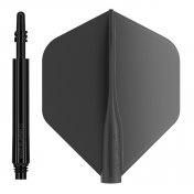  Pack Shaft 8 Flights Spin 33.0mm+ Flights Standard Black Set 3+3 Unid - 1