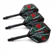  Plumas Cuesoul Flights AK5 Standard M Dartboard Skull Hand Black  - 3