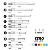  Cañas Shaft Cuesoul Tero Flights aluminum Black A 25mm  - 7