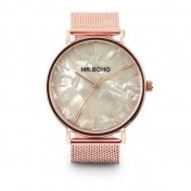 Reloj  Mr. Boho Metallic Rosado Mop Blanco 40mm - 1