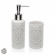 Set dispensador baño ceramica modelo Mandala - 1