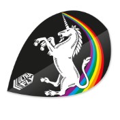  Plumas Unicorn Darts Ultrafly100 Pear Xtra Raimbow Black  - 2