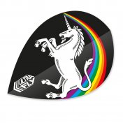  Plumas Unicorn Darts Ultrafly100 Pear Xtra Raimbow Black  - 1