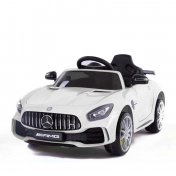 Coche eléctrico Mercedes GTR blanco con radio control - 1