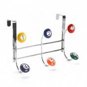 Perchero puerta 6 ganchos  motivo billar - 1