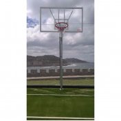 Juego canastas galvanizadas baloncesto monotubo new tubo 114 mm fijas con base anclaje-sin tablero,aro - 4