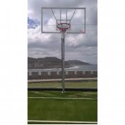 Juego canastas galvanizadas baloncesto monotubo new tubo 114 mm fijas con base anclaje-sin tablero,aro - 4