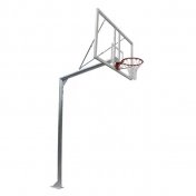 Juego canastas galvanizadas baloncesto monotubo new tubo 114 mm fijas con base anclaje-sin tablero,aro - 1