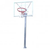 Juego de canastas galvanizadas minibasket monotubo new tubo 114 mm fijas con base anclaje-sin tablero,aro - 1