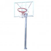 Juego de canastas galvanizadas minibasket monotubo new tubo 114 mm fijas con base anclaje-sin tablero,aro - 1