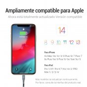 Cable Iphone de 2m color gris IOS 14 2.4A - 3