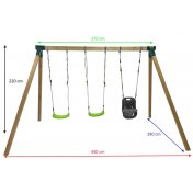 Columpio de madera cuadrada MASGAMES NORI con asiento bebé - 2