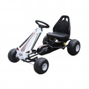 Coche a pedales Go Kart para niños Blanco - 1