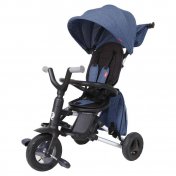 Triciclo a pedales QPlay Nova plegable Azul con Set de Bolsas