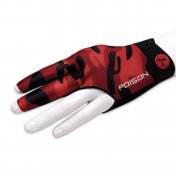 Guante Billar Poison Camo Glove 3 Finger Black Red S/M  Diestro 