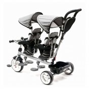 Triciclo Gemelar Qplay Gris - 2