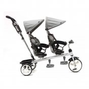 Triciclo Gemelar Qplay Gris - 3