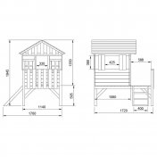 Casita infantil elevada de madera Masgames Lollipop rosa con tobogán - 3