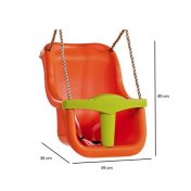 Asiento de bebé premium naranja para columpio - 2