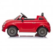 Coche eléctrico Fiat 500 rojo con radio control - 5