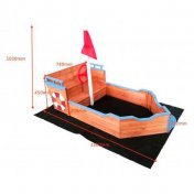 Arenero de madera Barco 158x78x100cm - 3