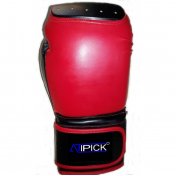 Guantes Boxeo Piel Sintética Relleno Algodón 16 Oz, ROJO - 1